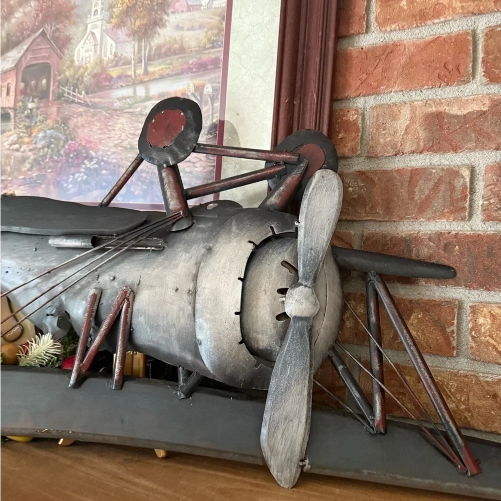 Vintage 1977 Airplane Metal Wall Decor 3 Feet